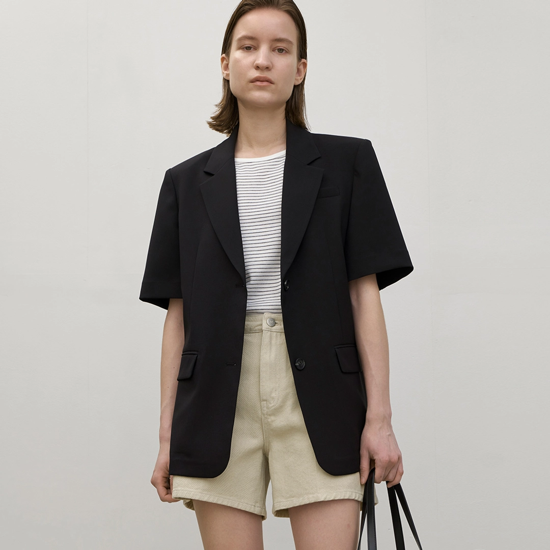 아뜰리에 나인 (PT-5554)ESSENTIAL COTTON DENIM SHORT PANTS 상품 이미지 1
