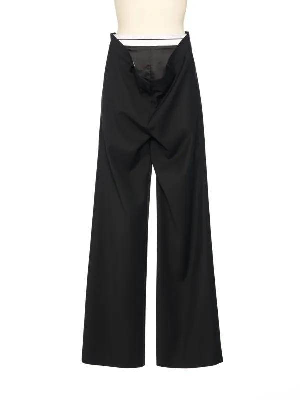 FW25 BLACK KANGAROO WIDE PANTS