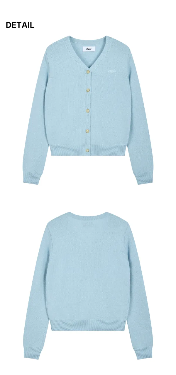 (W) V-NECK CARDIGAN-SKY BLUE