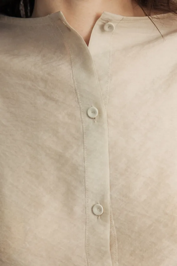 Two-Way Sheer Organza Blouse_beige