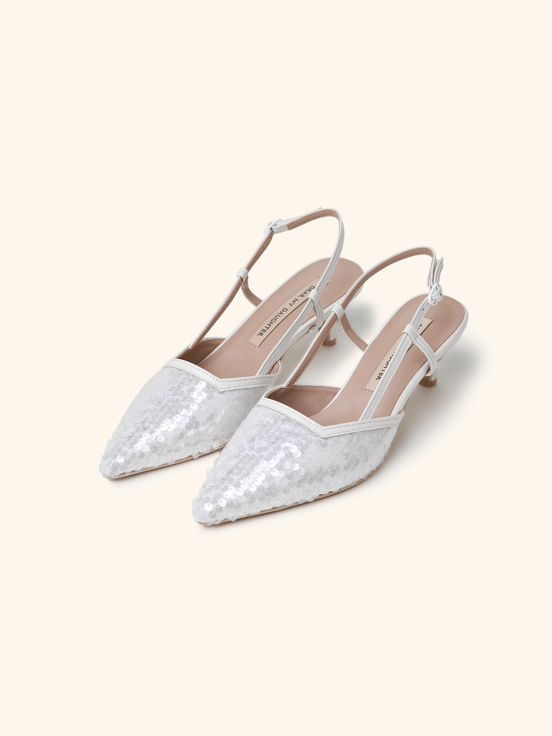 러브듀이 [W] DEMOORE slingback(spangle ver.)  / 스팽글화이트 상품 이미지 1