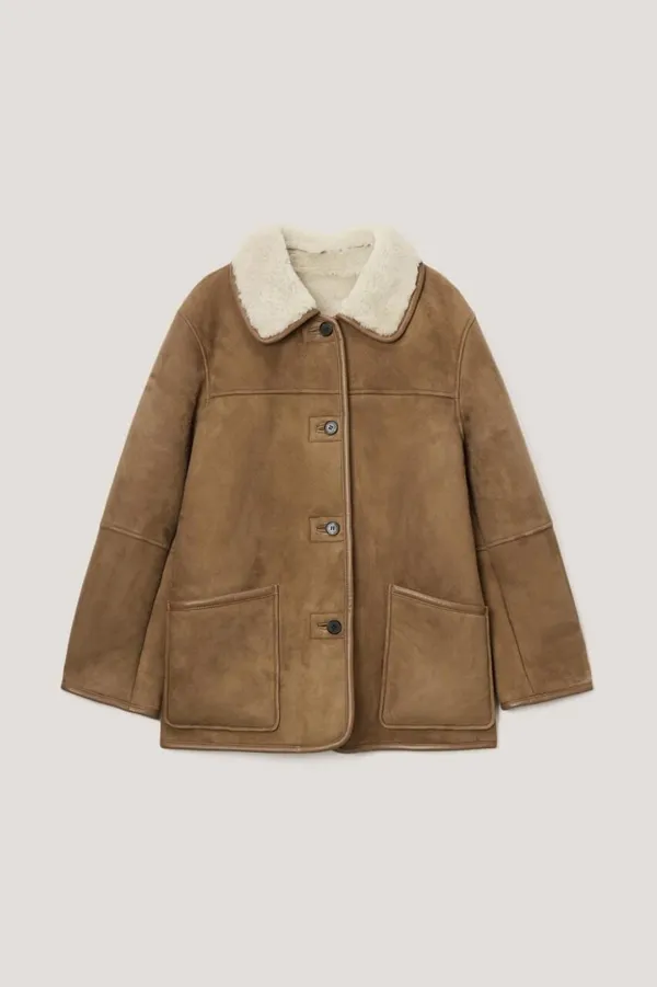 GENUINE SHEARLING JACKET CAMEL