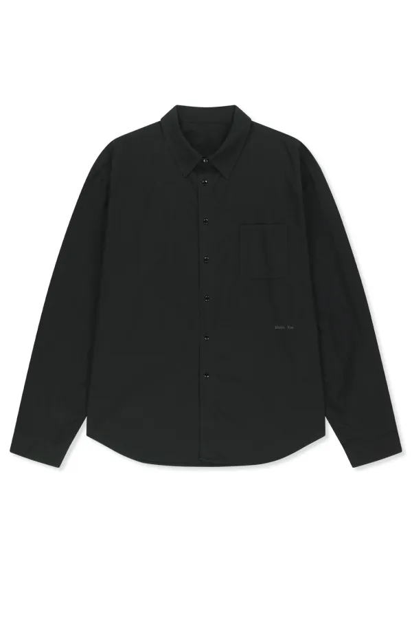 WASHED COTTON POCKET SHIRT FOR MEN IN BLACK