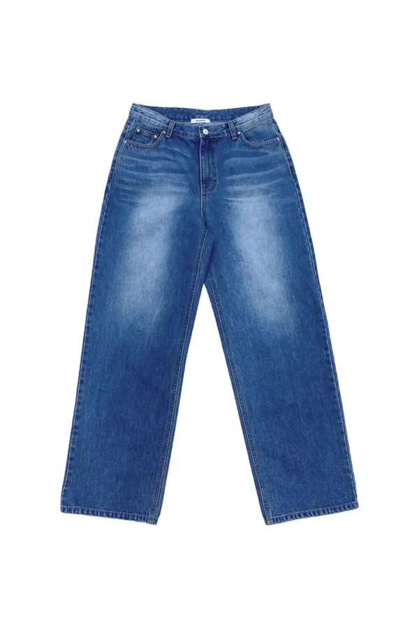 LOW RISE LOOSE-FIT JEANS (BLUE)