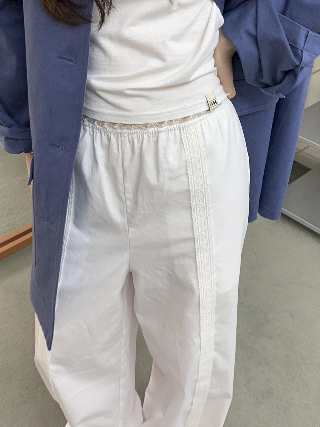 쏘이르 LACE COTTON PANTS - WHITE 상품 이미지 1