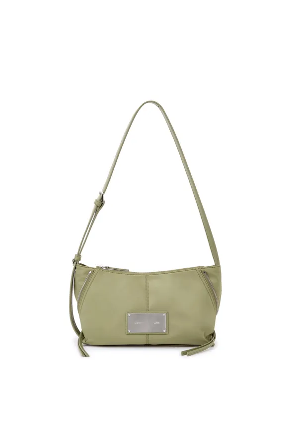 SIDE ZIPPER FABRIC TWO WAY BAG IN KHAKI