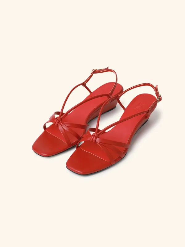 LINE wedge slingback / 레드