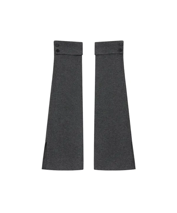 [레이 PICK] Button slit leg warmer CHARCOAL