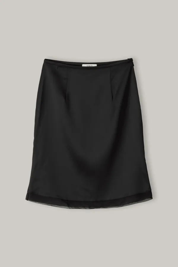Fagoting Satin Skirt (Black)