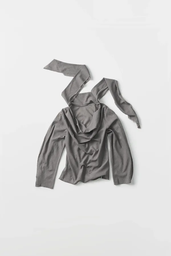 Two-Way Scarf Fringed Blouse