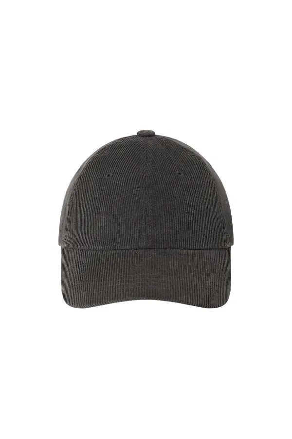 EMIS TAG CORDUROY BALL CAP-CHARCOAL
