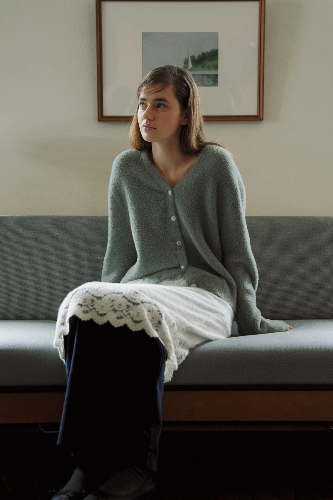 샤드라마 MOCHI V-NECK CARDIGAN [ASH GRAY] 상품 이미지 2