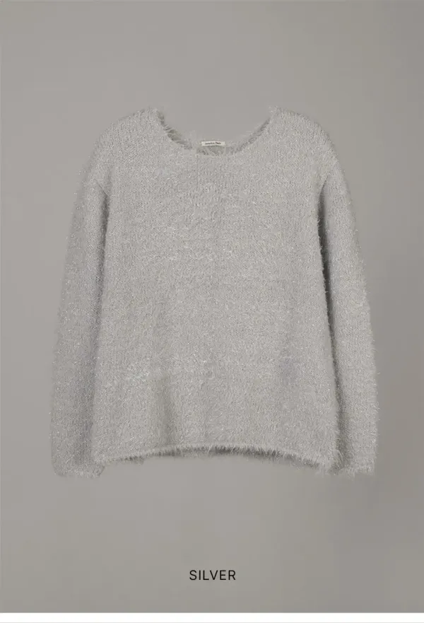 HAIRY GLITTER KNIT_SILVER