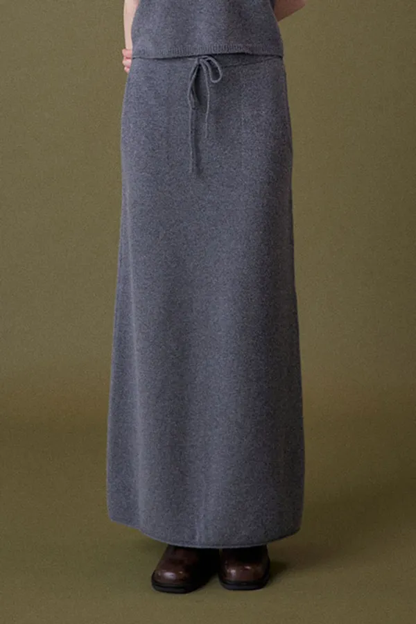 [4차]frama knit long skirt_charcoal