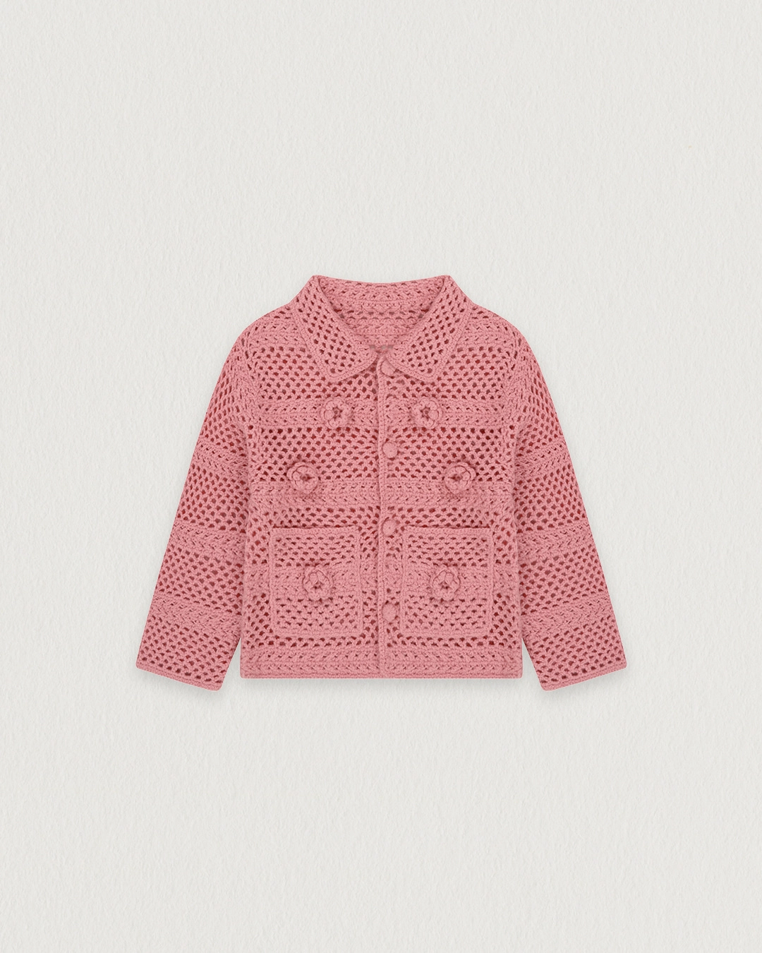 플레따 [3차] flétta Handmade Flower Crochet Cardigan_Pink 상품 이미지 1