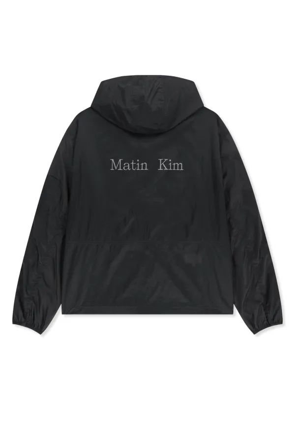 BACK LOGO HOODY WINDBREAKER FOR MEN IN CHARCOAL