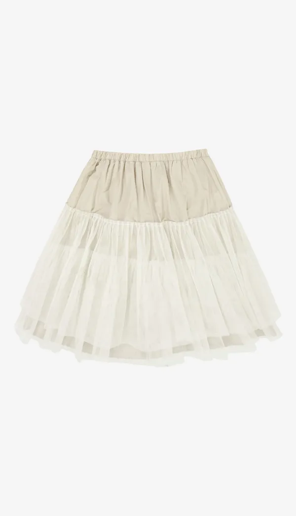 246. Mesh Flare SK _ Ivory