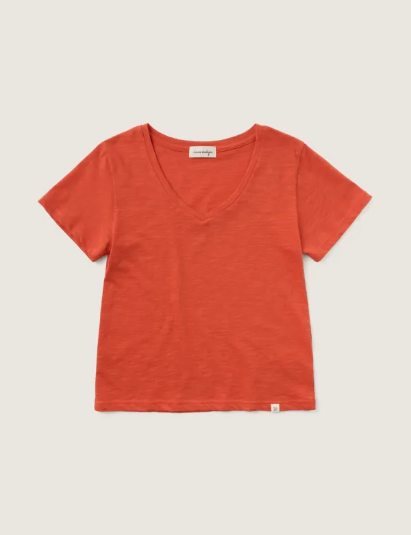 Eze V neck T-shirt (Burnt Orange)