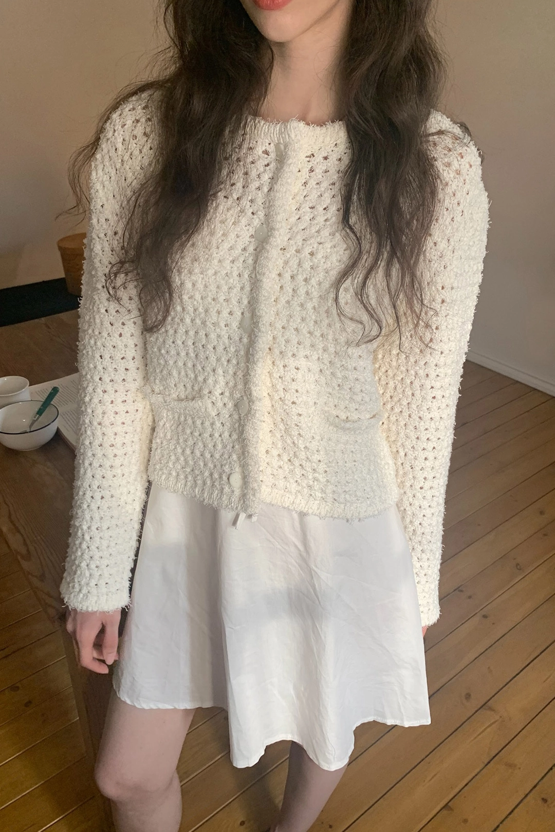 리리수 (LAST) Emily Cardigan / White 상품 이미지 3