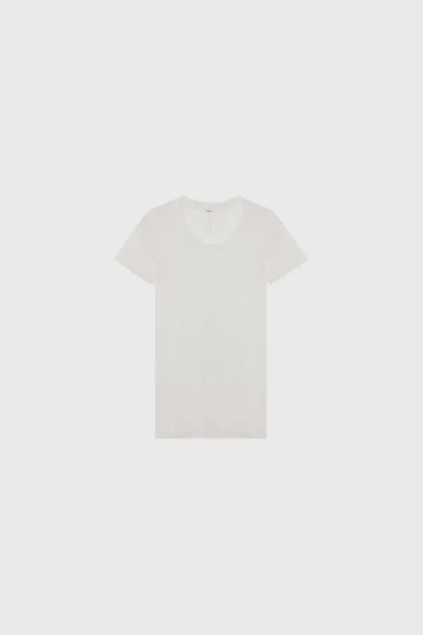 Scoop slim t-shirt (white / light pink / dark brown / green / light gray / dark gray / melange gray / gray)