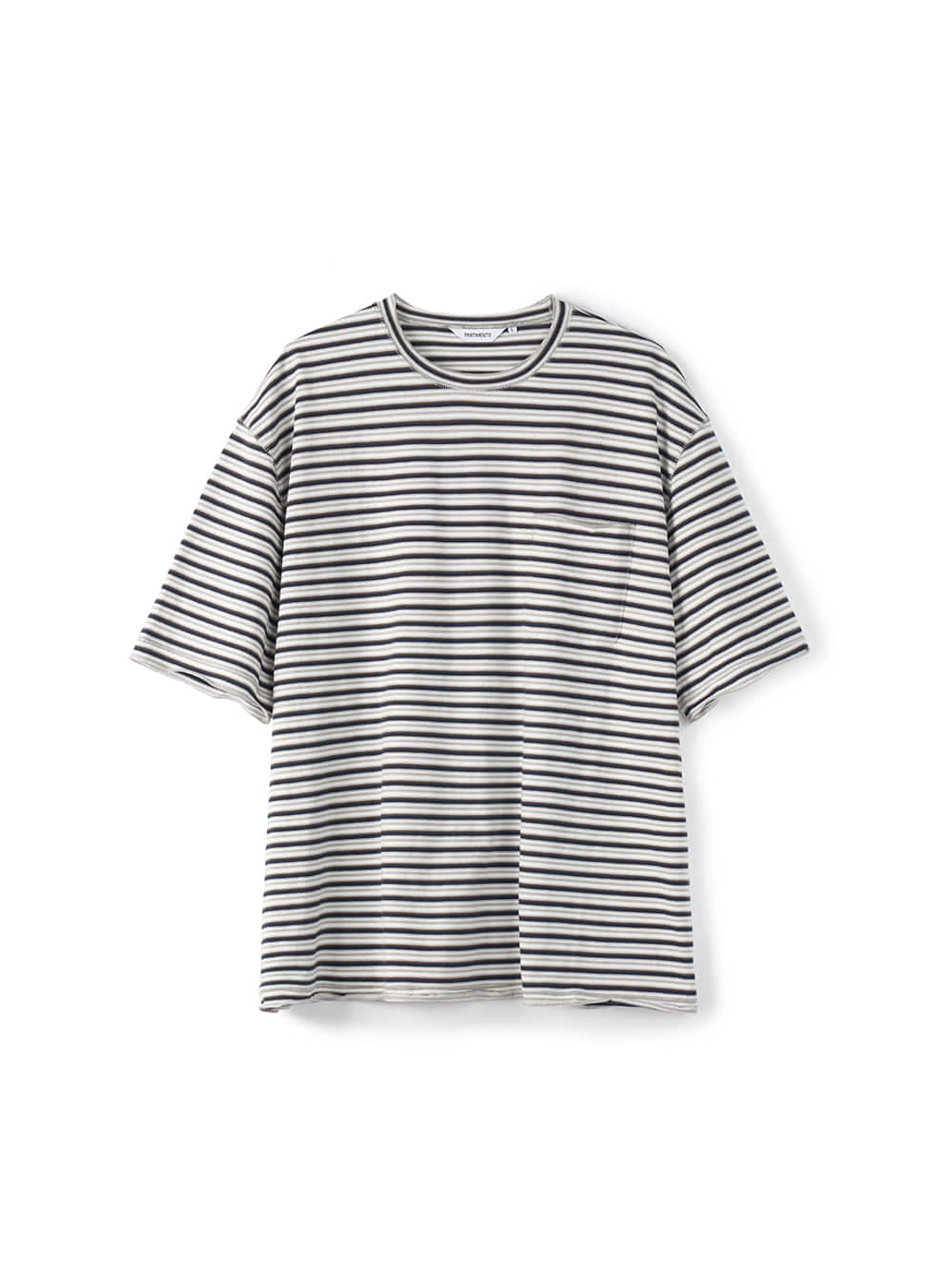 파르티멘토 Stripe Raw Edge Pocket Tee_Off White 상품 이미지 3