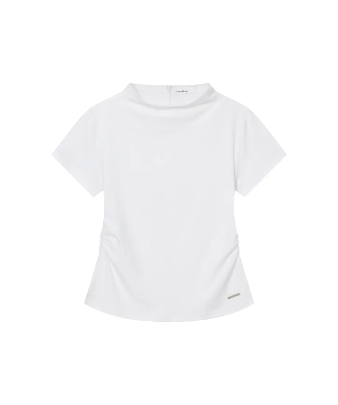 미세키서울 Mock neck pintuck sleeves WHITE 상품 이미지 3