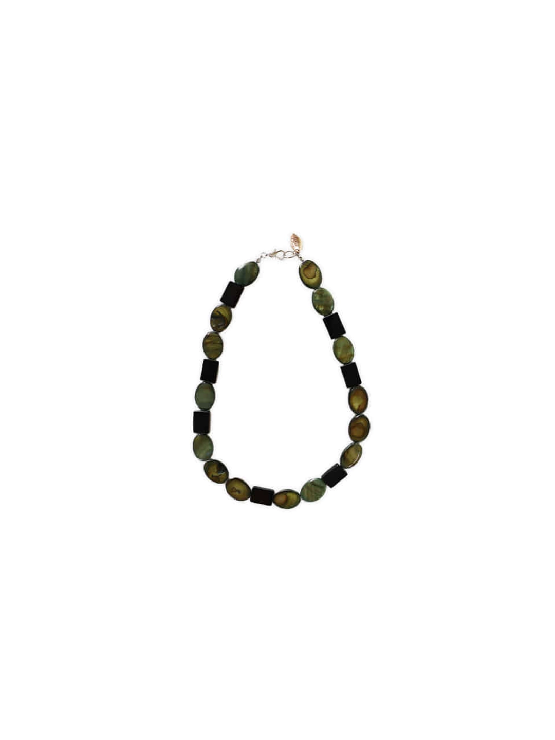 콜로신스 SELA SHELL NECKLACE DEEP GREEN BLACK MIX 상품 이미지 1