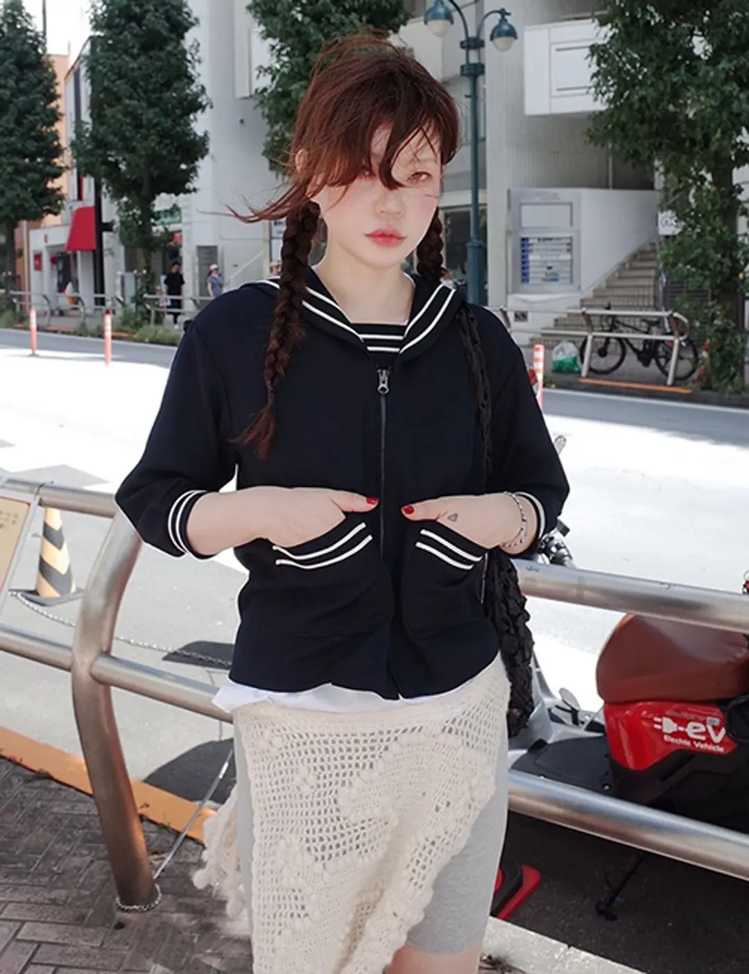 프레클 (mini)sailor navy midi jacket 상품 이미지 2