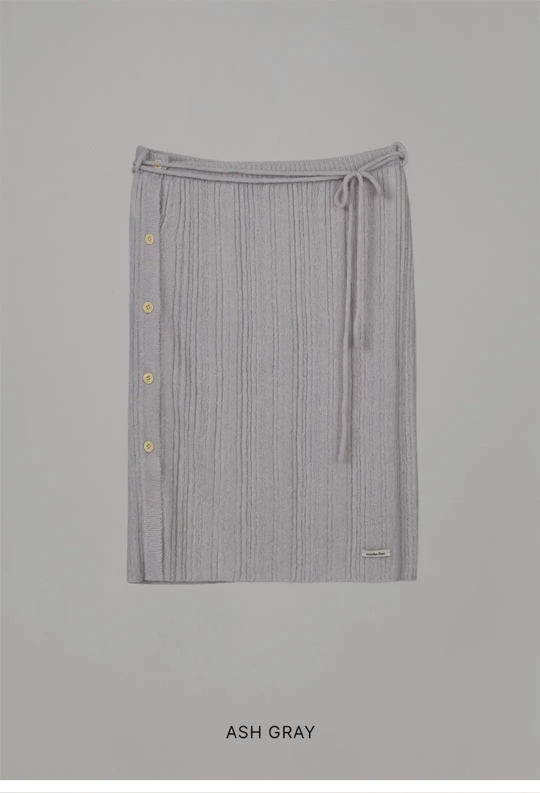오버듀플레어 MOHAIR WRAP KNIT SKIRT_ASH GRAY 상품 이미지 3
