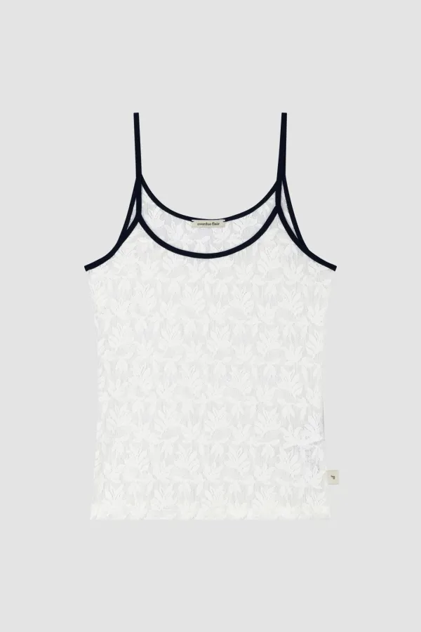 TEXTURE COMBI SLEEVELESS_WHITE LACE