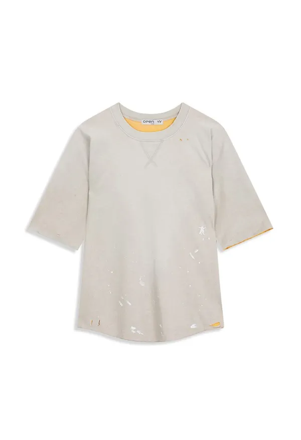 WASHED PAINTER TEE, BEIGE