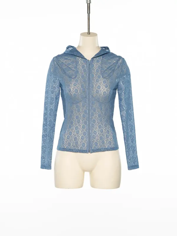 PS25 BLUE LACE ZIP-UP HOODIE
