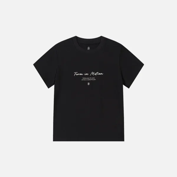 SITP5266 미니멀 폰트 반팔 티셔츠_Black