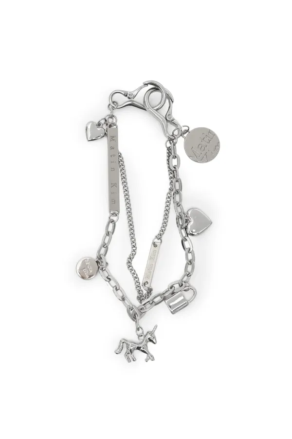 MATIN DOUBLE METAL CHAIN STRAP IN SILVER