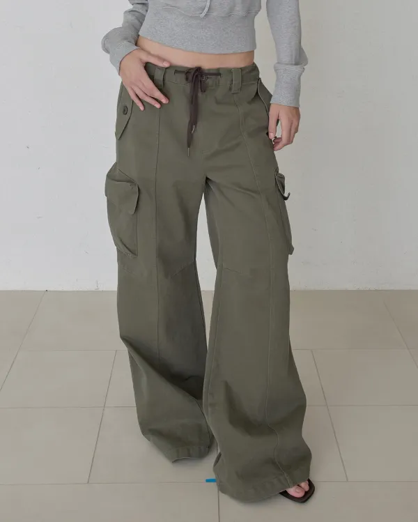 COMFY COTTON CARGO PANTS - KHAKI