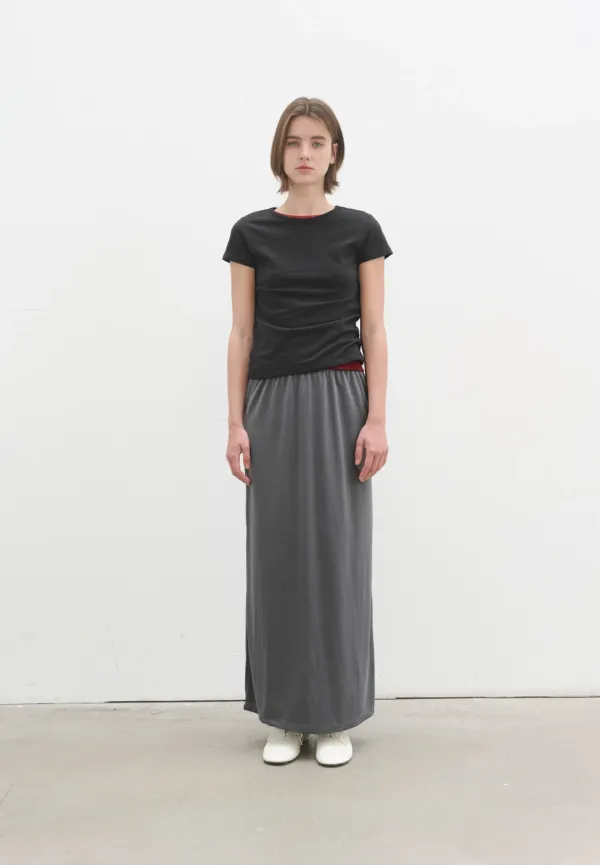 Soft modal maxi skirt (gray)
