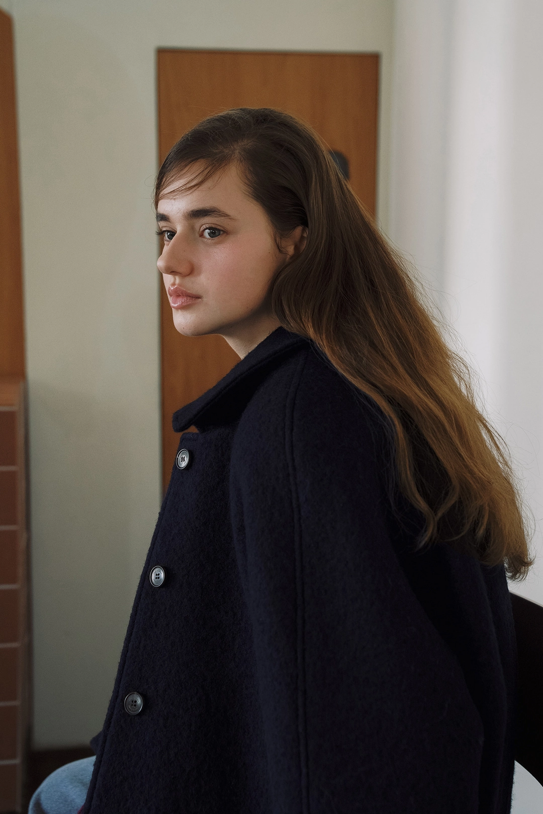 샤드라마 WOOL & ALPACA HALF COAT [NAVY] 상품 이미지 2