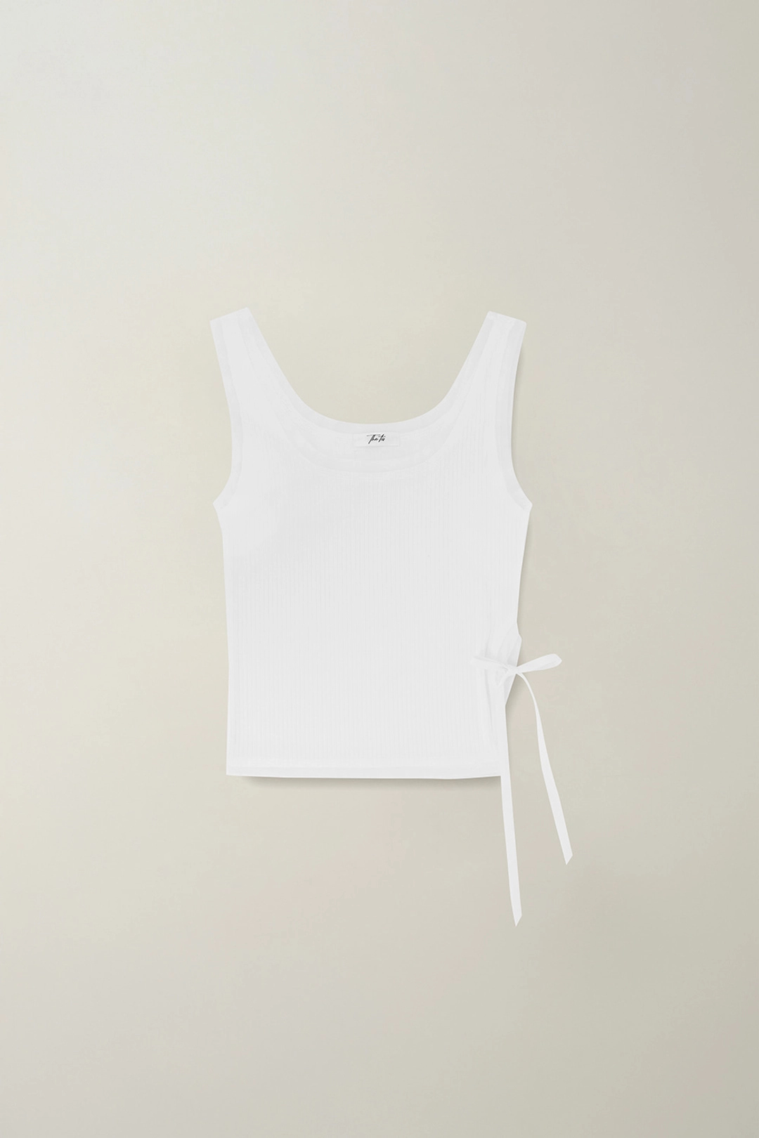 더티스 MESH SATIN RIBBON SLEEVELESS SHIRT (IVORY) 상품 이미지 3