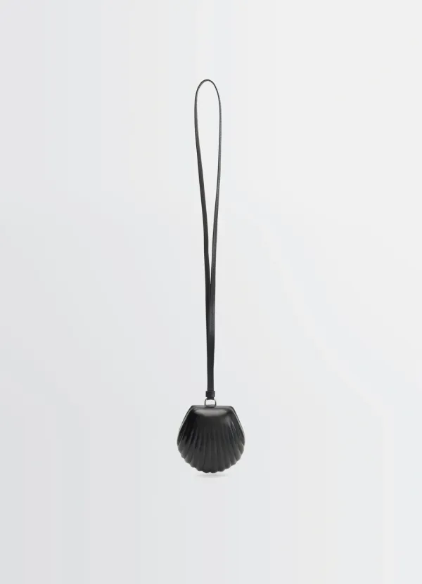 CARLOS SHELL COIN PURSE NECKLACE IN LEATHER