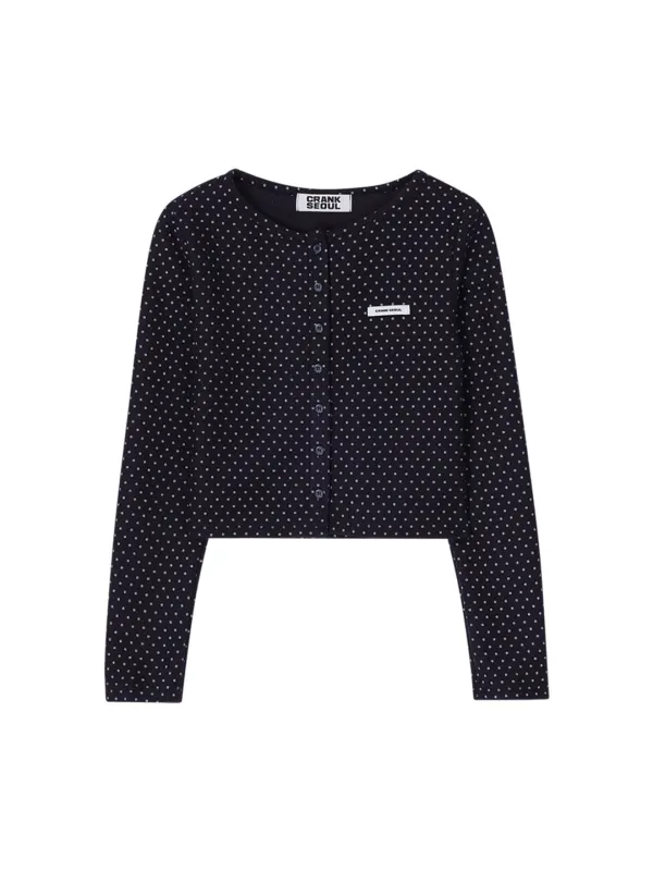 DOT BRUSHED CARDIGAN_NAVY