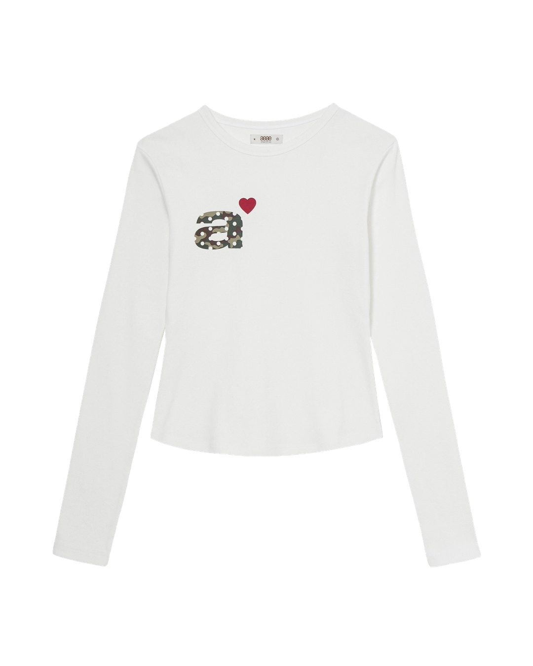 에이이에이이 DOT SMALL LETTER L/S [WHITE/CAMO] 상품 이미지 1