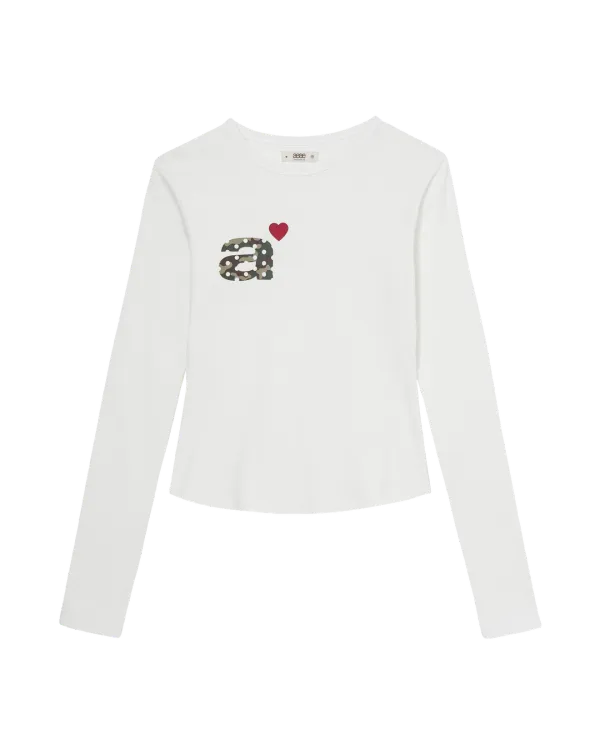 DOT SMALL LETTER L/S [WHITE/CAMO]