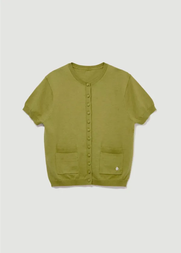 Pocket half cardigan (올리브)