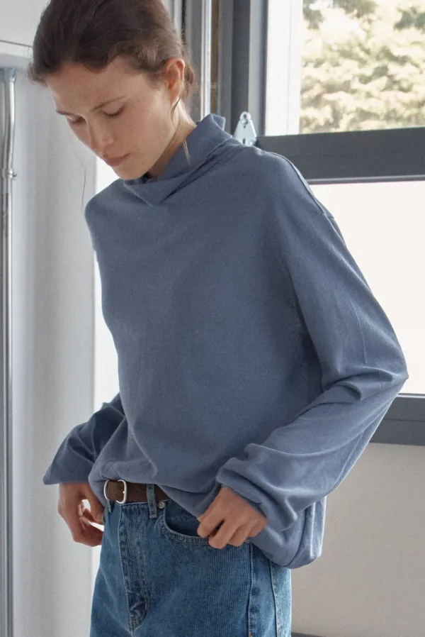 soft poloneck tee - blue