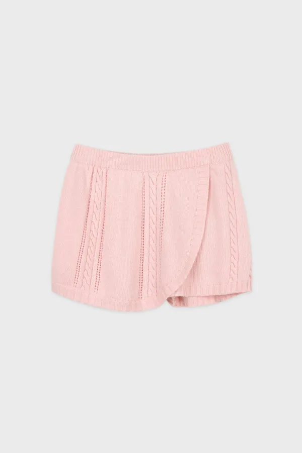 Cable Knit Short Pants (Pink)