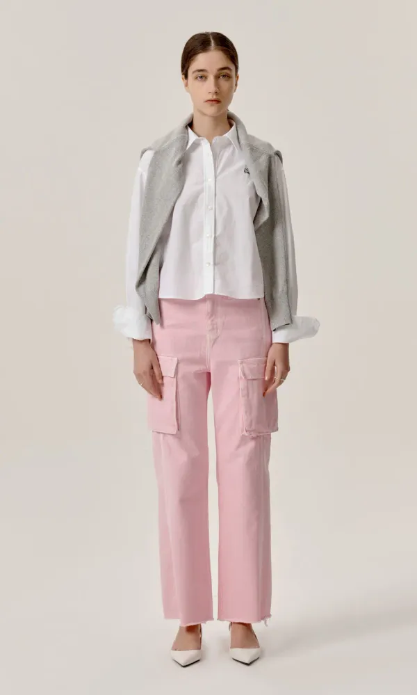 Kanu Cargo Denim Trouser_Baby Pink