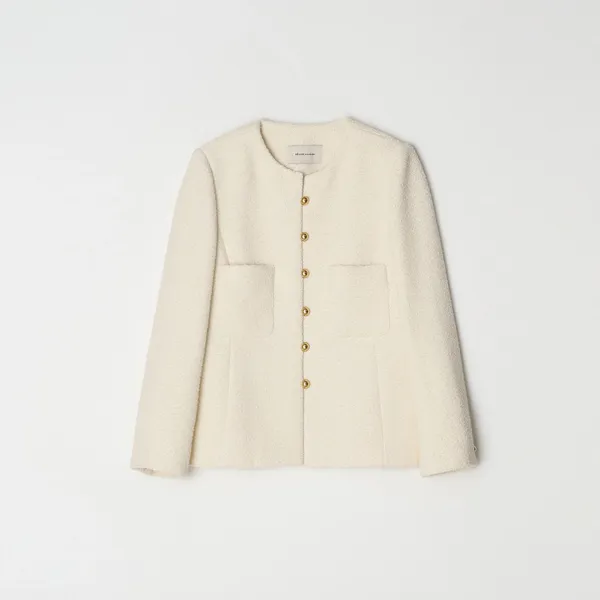 Boucle tweed jacket - Cream ivory