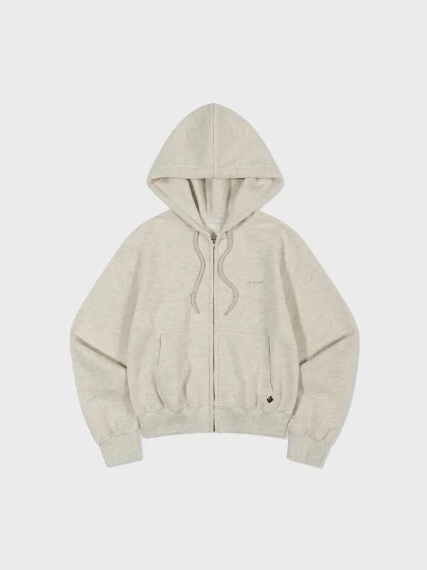 Lc Fleece-Lined Zip-Up Hoodie_Oatmeal