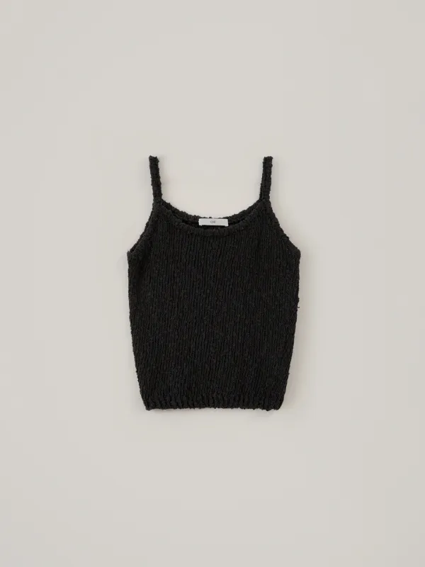 Cotton Bubble Sleeveless Knit - Black