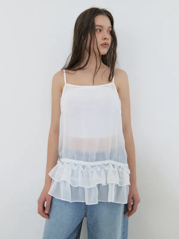 Slip Frill Blouse, White